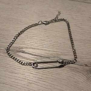 Dolls Kill Safety Pin Chain Choker